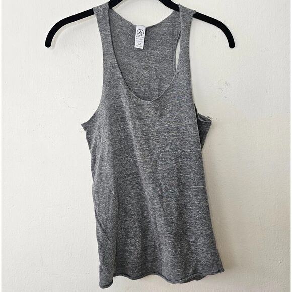 Alternative Earth Heather Gray Natural Pilates Racer Back Scoop Tank Top Med - Picture 2 of 7